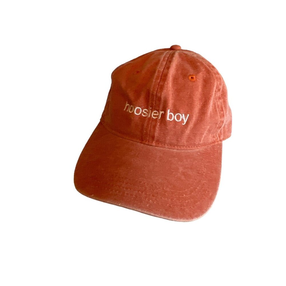 Orange Hoosier Boy Hat Cap Adjustable Indiana
